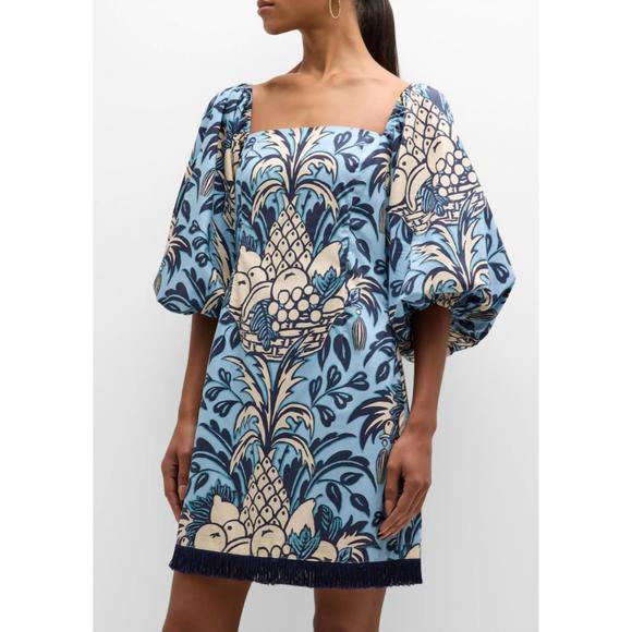 NEW CARA CARA women's montauk mini dress in blue fruit basket - Picture 1 of 2